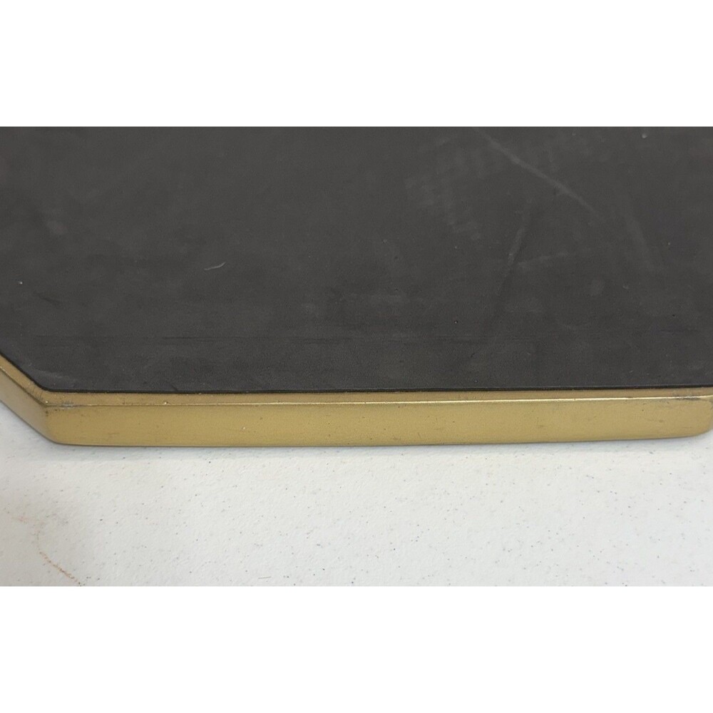 Nate Berkus La Rouse Designer Red Enamel Goldtone Octagon Wall Mirror Set MCM - Picture 11 of 14